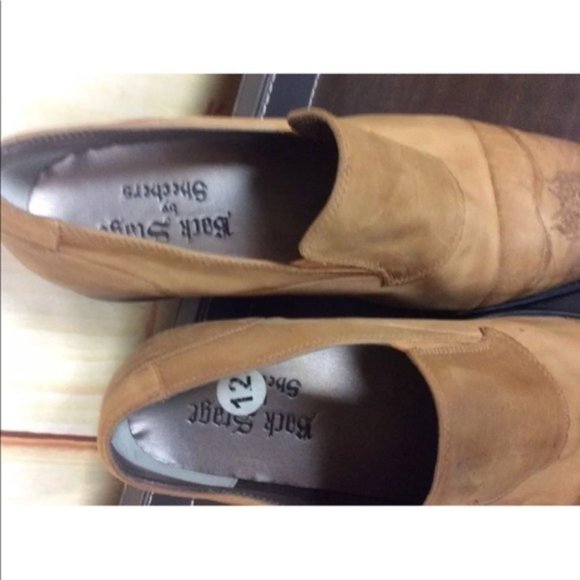 Cowboy Mules Skechers BackStage Brown Leather - Picture 3 of 13